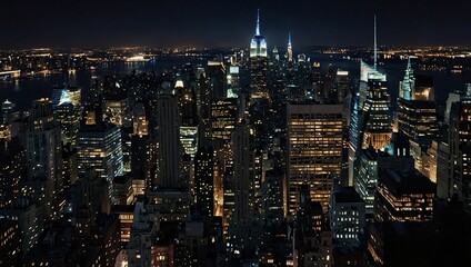 Fototapeta premium beautiful city view at night made by AI generative
