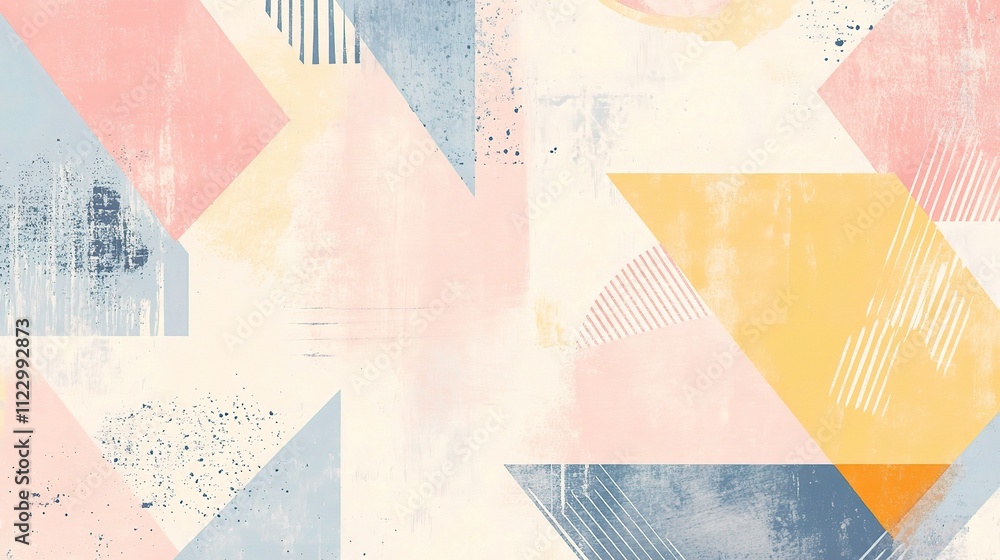 Aufkleber soft geometric abstract pattern with pastel tones for design use