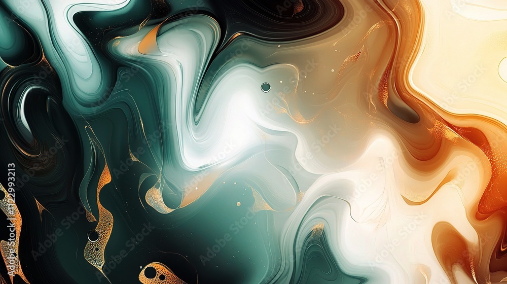 Poster Abstract Geometric Background with Fluid Shapes and Patterns