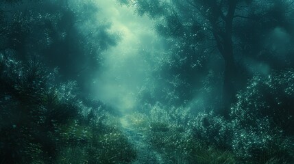 Fototapeta premium A forest with a path through it