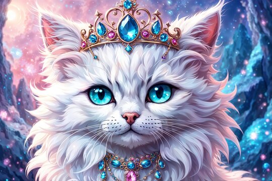 portrait of a cat with a eyes