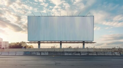 Obraz premium Large white blank billboard or signboard for advertising on a street wall. 