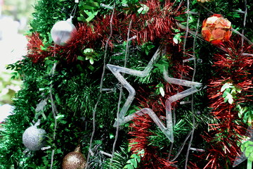 Colorful of the decoration on Christmas tree