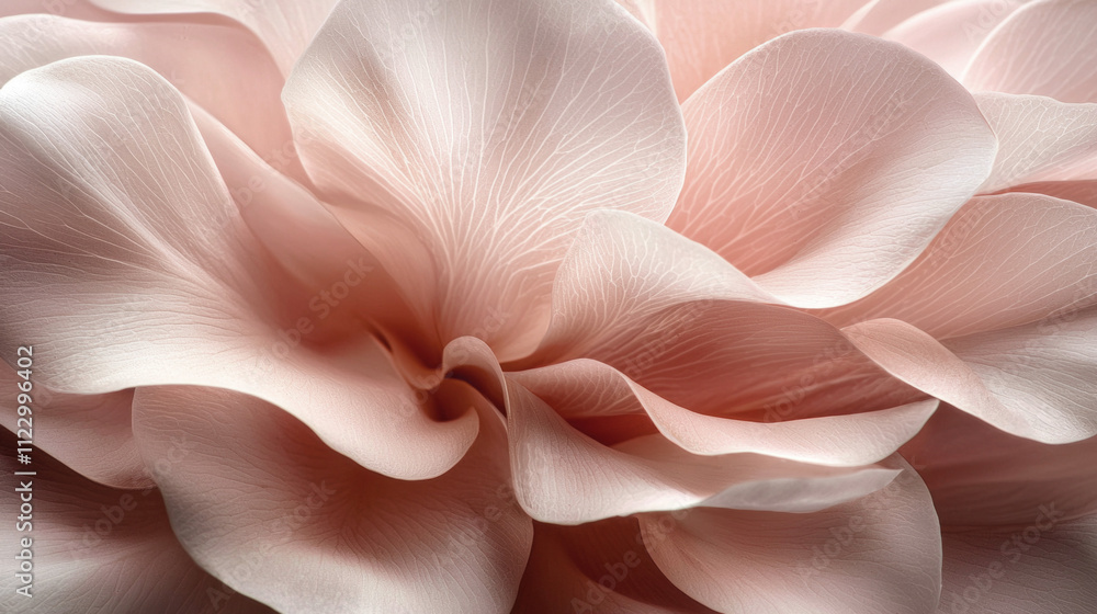 Poster Delicate petals in shades of mocha mousse intertwine, creating a soothing visual embrace that invites calm and reflection in soft hues