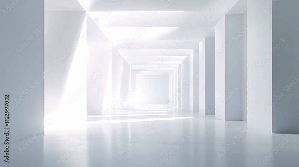 Poster abstract white background with soft lighting in minimalist space