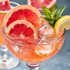 Assorted soda pop glass bottles on a blue background refreshing summer carbonated lemonades