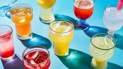 Fresh drink lemonade mojito on wooden table mojitos with mint leaves lime and ice outdoor