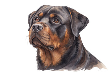 Fototapeta premium rottweiler-watercolor-isolate-illustration-png