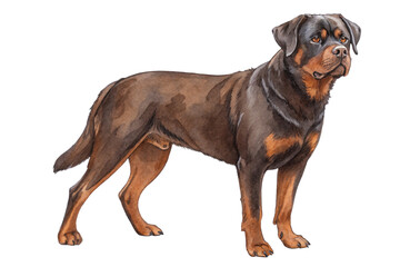 Obraz premium rottweiler-watercolor-isolate-illustration-png