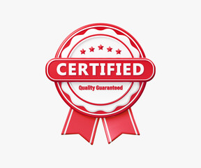 Certified Badge 3D Illustration