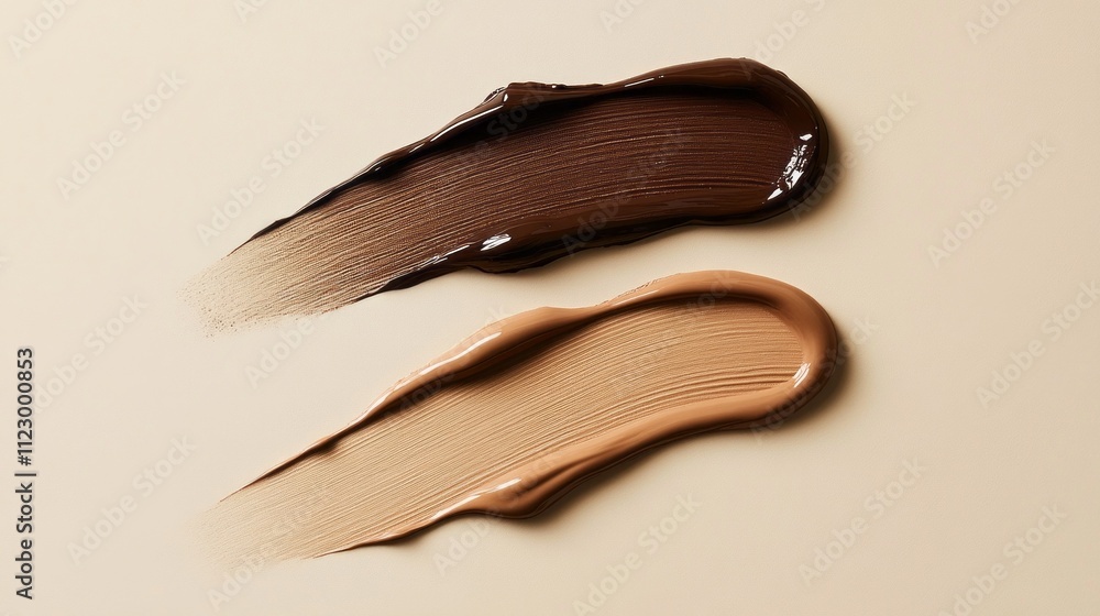 Poster soft lines of dark chocolate and beige hues create an elegant flow, showcasing the beauty of color a