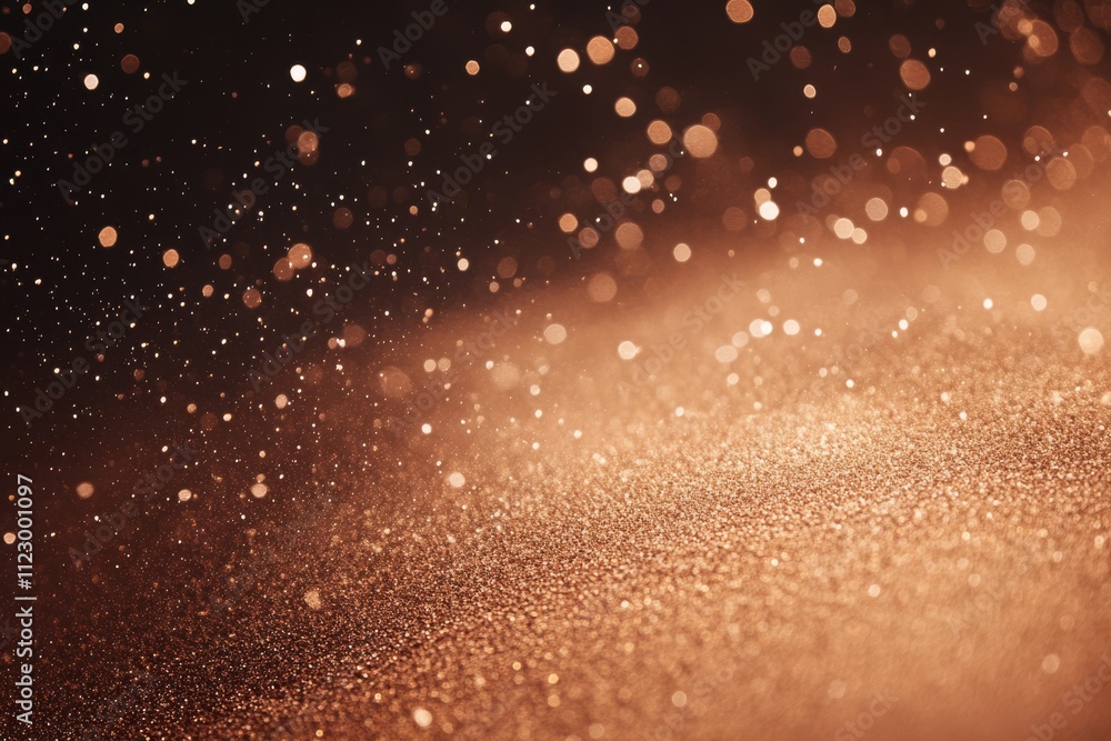 Fototapete sparkling bronze bokeh: abstract light and shadows on a shimmering background