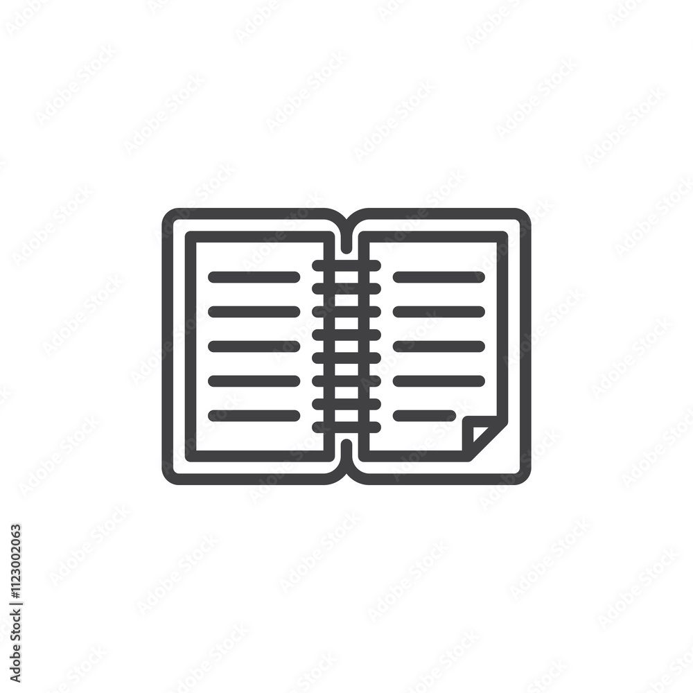 Poster notebook spiral binding line icon