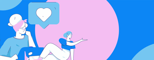 Flat vector illustration of business people operating work scene
