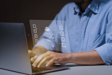 Login screen, Cybersecurity and privacy concepts to protect data. Lock icon and internet network...