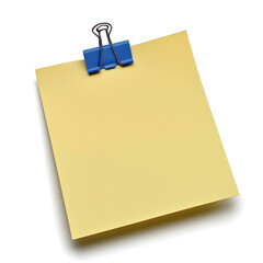 Blank Yellow Brown Sticky Paper Note with Shadow on White Background &ndash; Perfect for Stationery, Productivity Concepts, Office Branding, Stationery, E-commerce, Ads, Blogs, Social Media, Presentations