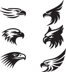 Obraz premium Eagle Beak Silhouette Design Set