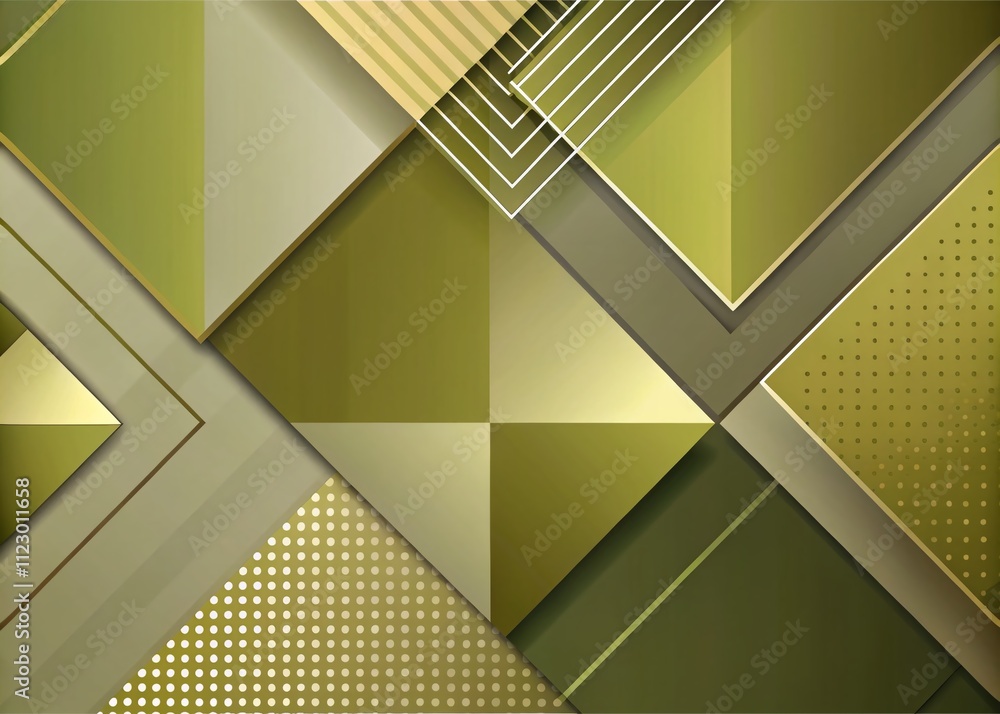 Poster modern khaki corporate presentation background featuring geometric shapes in olive color for busines