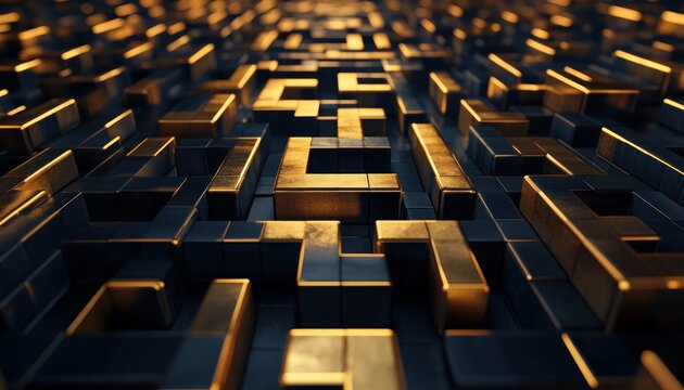 Abstract Brain Pathways Geometric Puzzles Representing Cognitive Exercises, Adaptability, and Neural Network Complexity Visualizing Mental Agility, Problem-Solving, and the Dynamic Interconnections