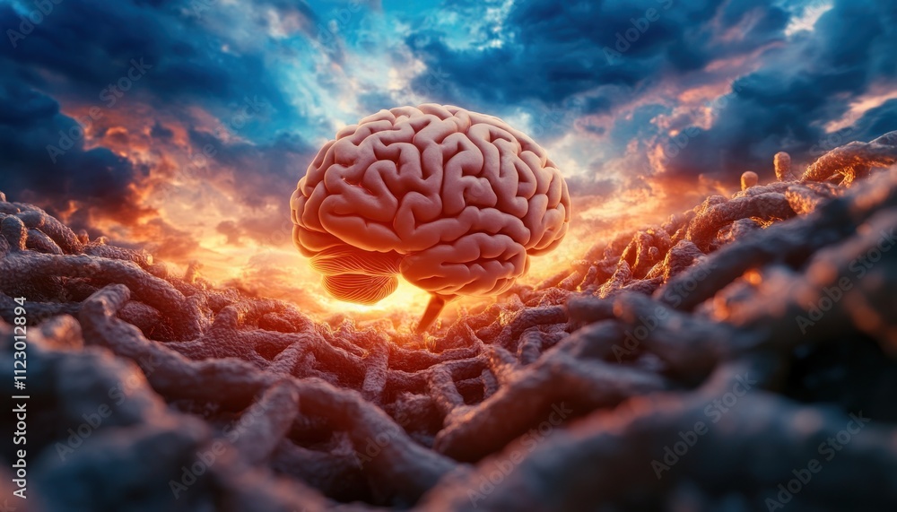 Aufkleber illuminated brain maze cognitive enhancement, intelligence pathways, and brain training exercises fo