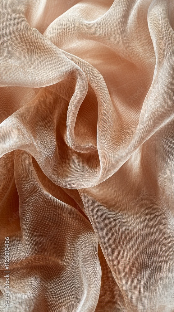 Poster delicate folds of soft fabric reflect pantone mocha hues, capturing gentle light and evoking comfort