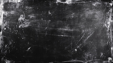 An overlay of dust and scratches mimicking the effect of an old film, creating a distressed, chalkboard-like design.