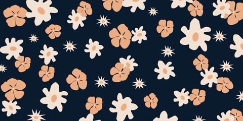 Floral pattern in the style, seamless patterns with floral for fabric, backgrounds, textiles, clothing, wrapping paper, cover, banner, interior decor