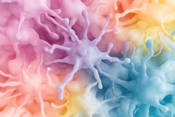 Fototapeta premium Vibrant Artistic Neurons A Colorful Representation of Mental Growth and Resilience, Branching Out Like Trees in a Vivid, Abstract Landscape of Pastel Hues This image symbolizes the intricate beauty