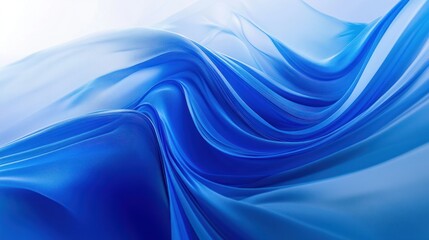 Obraz premium Abstract Blue Fabric Swirls: A Serene Digital Art Piece