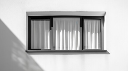 Fototapeta premium A large window on a white wall