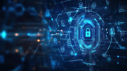 Fototapeta premium Cybersecurity Network Protection: Digital Shield, Data Security, and Privacy in the Modern World