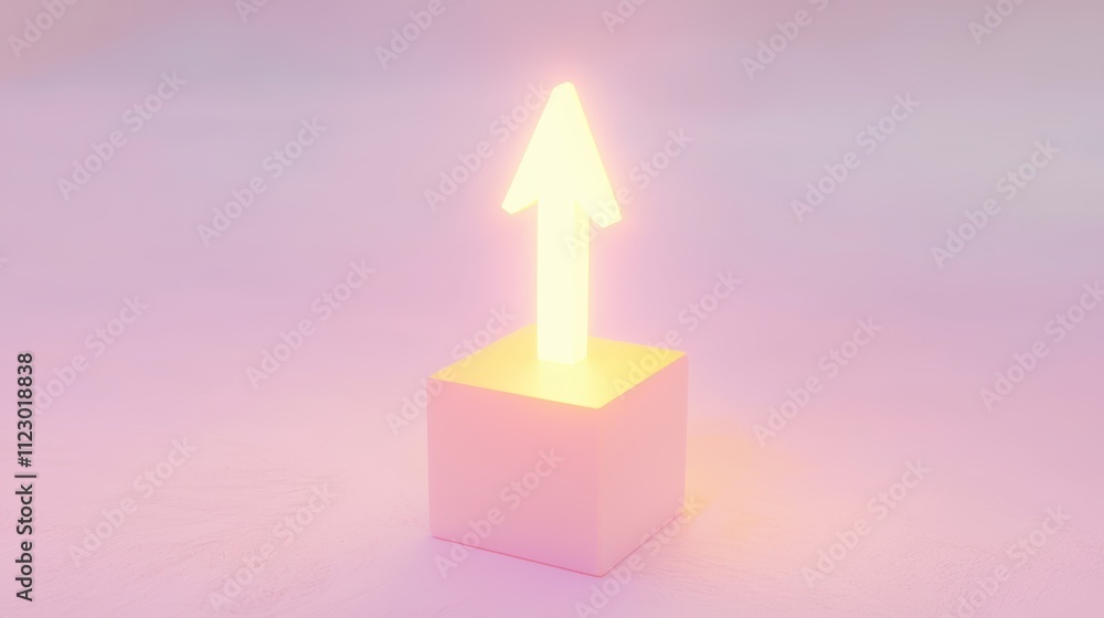 Poster futuristic viewpoint abstract digital art with dynamic arrow of progress