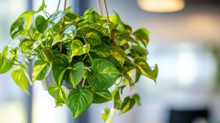 Golden Pothos Hanging Plant in a Modern Interior
