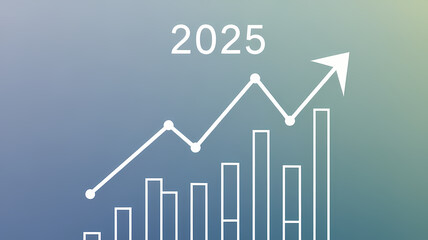 2025 business graph with arrow, 2025 goals with Business development concepts, strategy and plans to success, happy new year