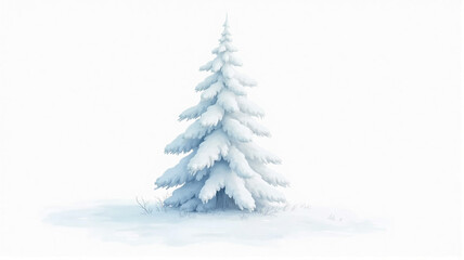 Fototapeta premium christmas tree with snow