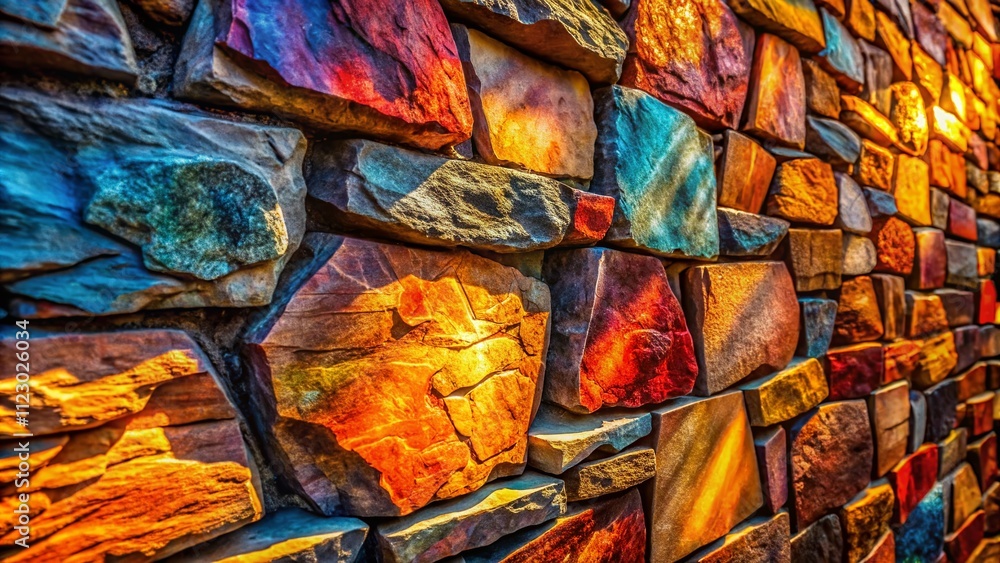 Poster panoramic abstract stone wall texture background featuring unique patterns and colors for artistic a