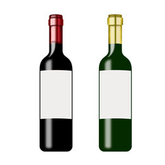 Bouteille de Vin Rouge et Vin Blanc