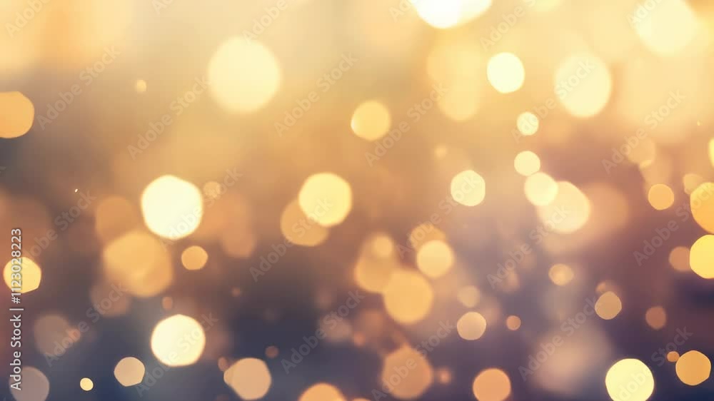 Poster a subtle background with soft gold and beige bokeh lights, creating a gentle, warm atmosphere with a