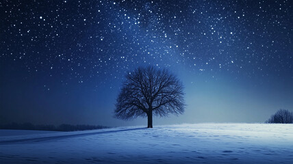 雪原を照らす流れ星の夜