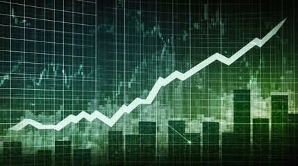 Business performance background with a rising stock chart, economic data, and financial trends, clean and professional, [stock chart, business], [business performance]