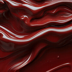 A textured surface in deep scarlet shades. The color shines with a rich gloss, resembling luxurious paint. The swirling patterns give an impression of depth and motion.