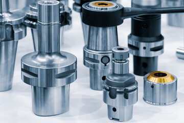 Industrial metalworking concept, milling cutter, metal cutter close up CNC cutters for metal....