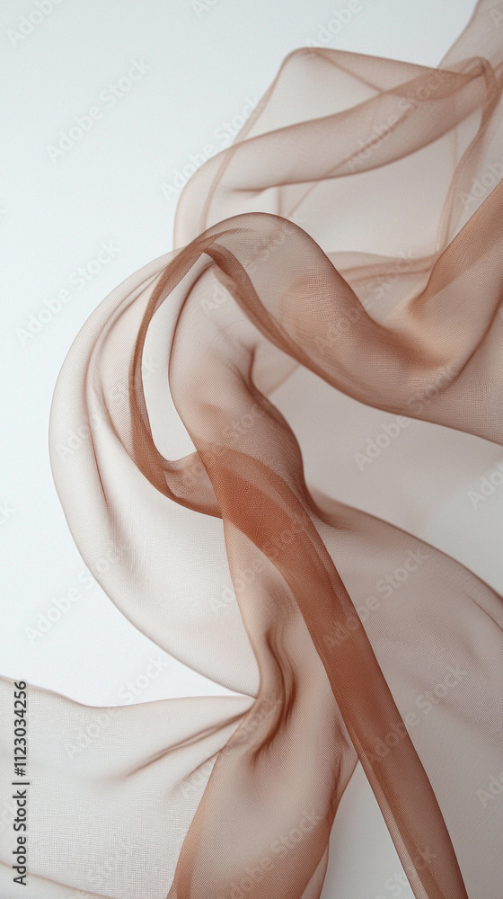Poster gentle folds of a sheer fabric cascade, revealing intricate textures and natural light dancing upon 