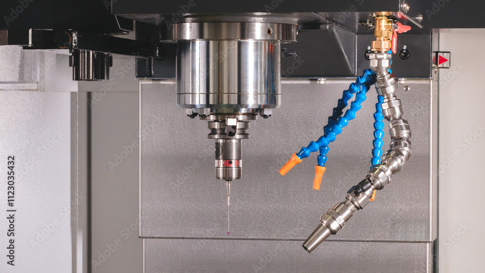 Poster Quality control on milling CNC machine, coordinate measuring machine, Quality control machine