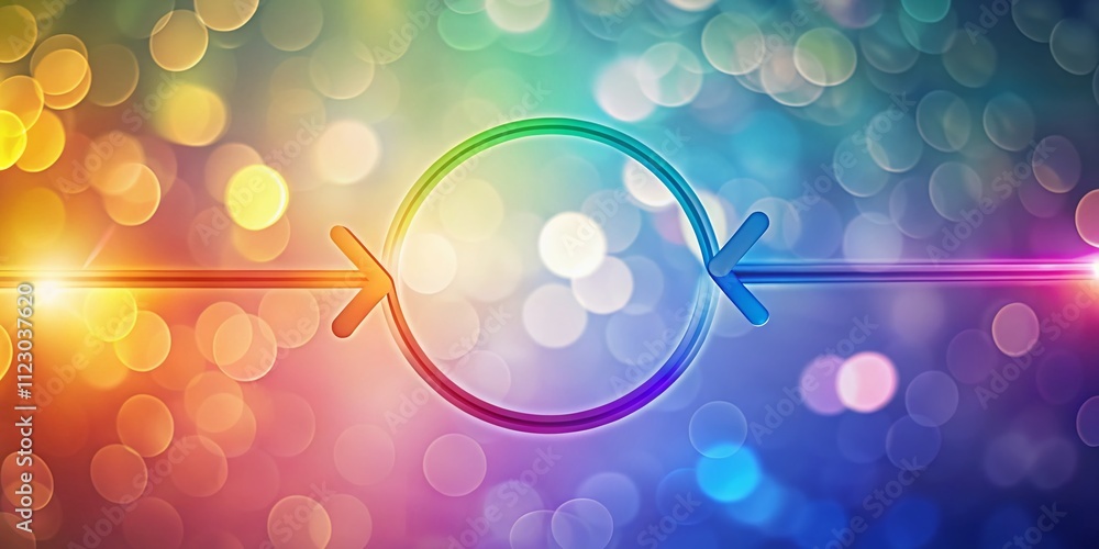 Poster refreshing arrow spin symbol with bokeh effect on white background for creative projects and illustr
