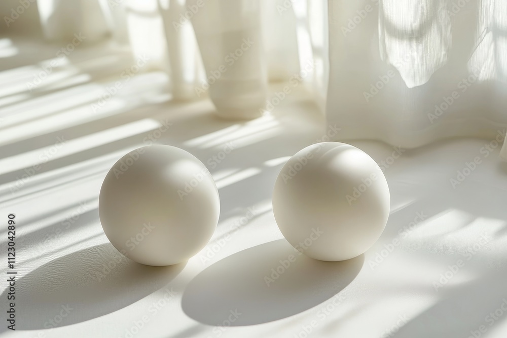 Aufkleber a white studio background for showcasing products, featuring an empty room with window shadows and a