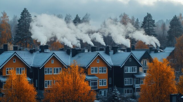 Low-emission heating systems in an eco-friendly residential community