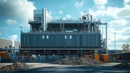 Machinery designed for waste separation and energy conversion in an industrial setting