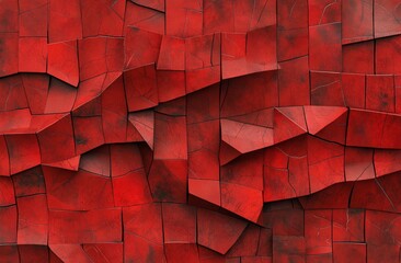 Red Cracked Geometric Background