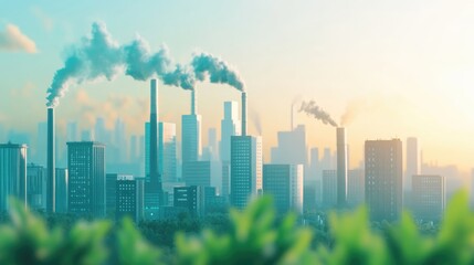 Fototapeta premium Emissions reduction through carbon credits for achieving carbon neutrality